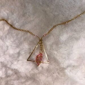 Wire wrapped rose quartz necklace